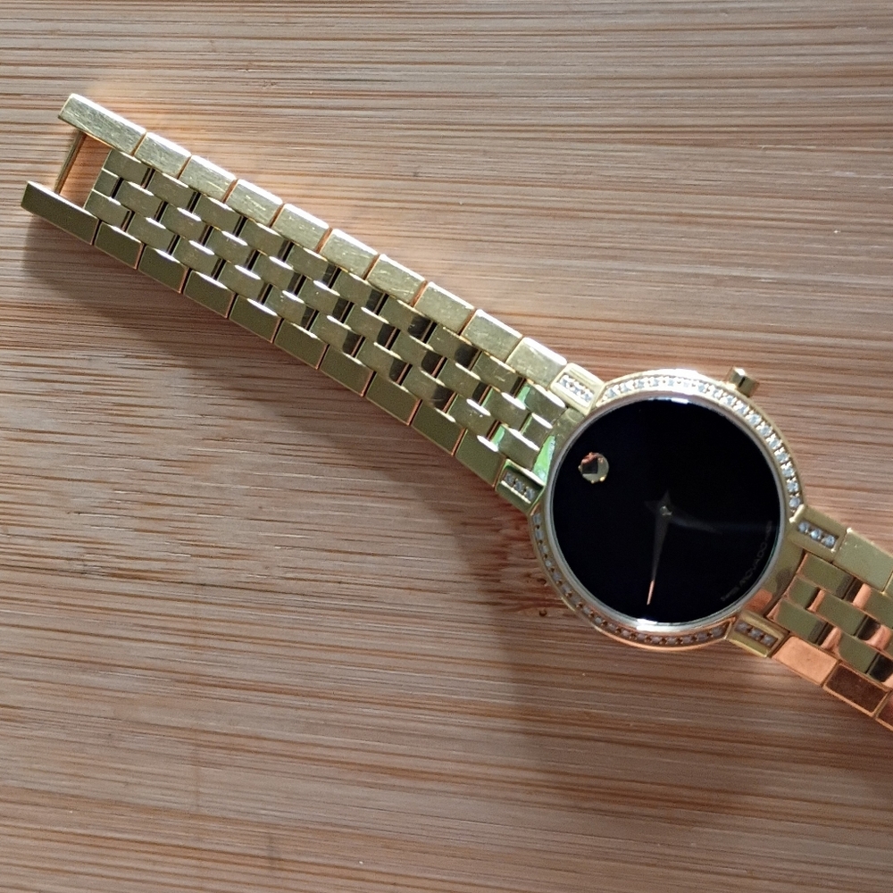 Movado Watch Gold Diamond FACETO $2495 - Picture 3 of 11